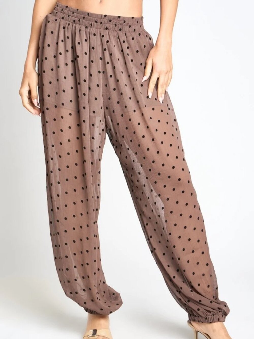 NWT in Package Lightweight Sheer Polka Dot Pants